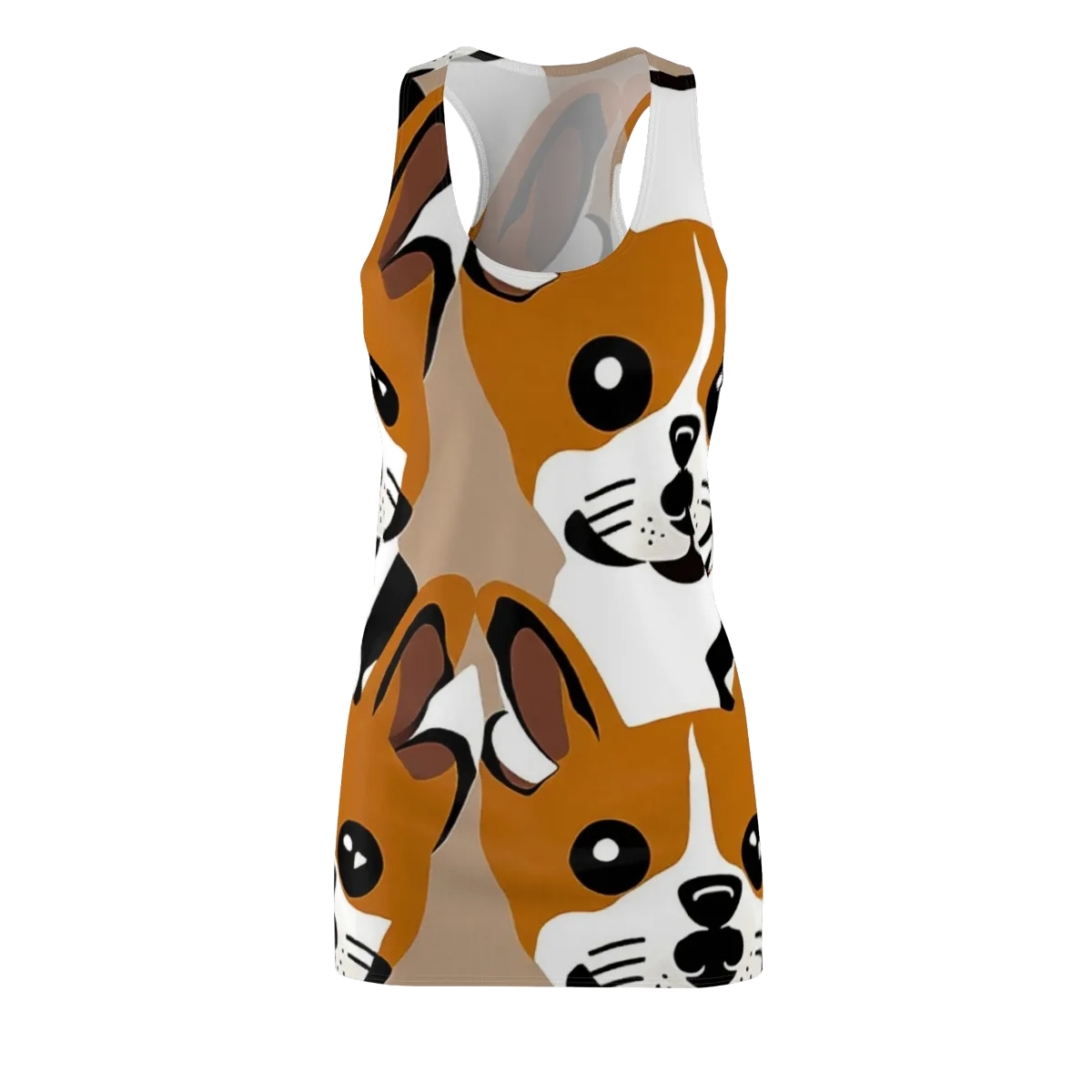 Cinnamon Paws on Racerback Dress — Front