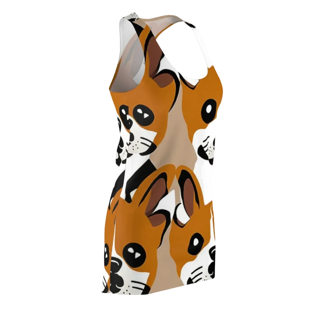 Cinnamon Paws on Racerback Dress — Front Side