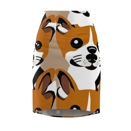Cinnamon Paws on a Pencil Skirt