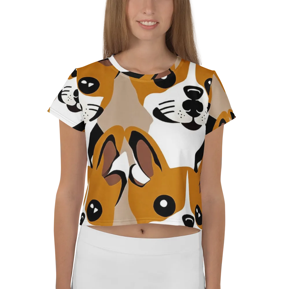 Cinnamon Paws on Crop Tee — Front