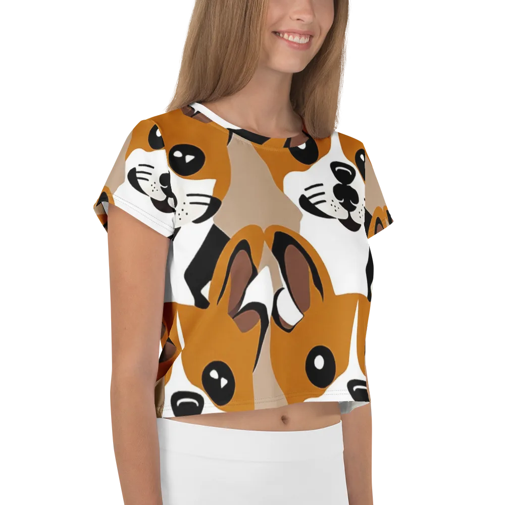 Cinnamon Paws on Crop Tee — Right