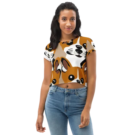 Cinnamon Paws on a Crop Tee