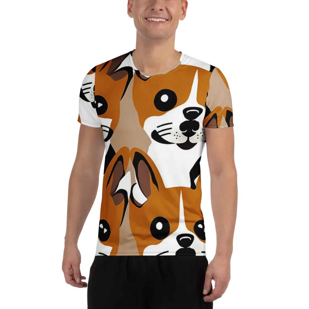 Cinnamon Paws on Men's Athletic T-Shirt — Front