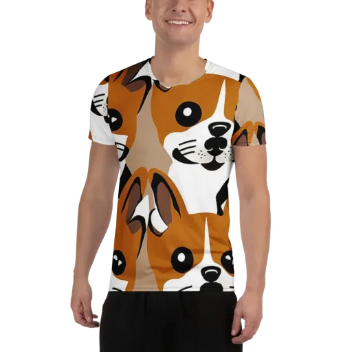 Cinnamon Paws on a Men's Athletic T-Shirt