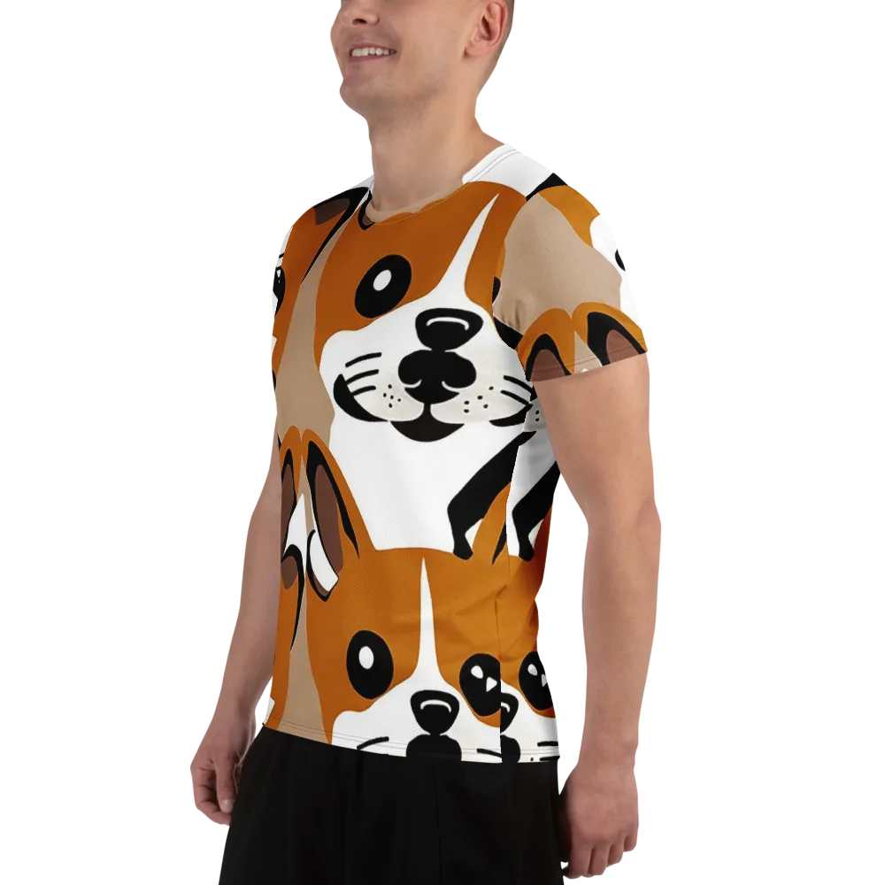 Cinnamon Paws on Men's Athletic T-Shirt — Left