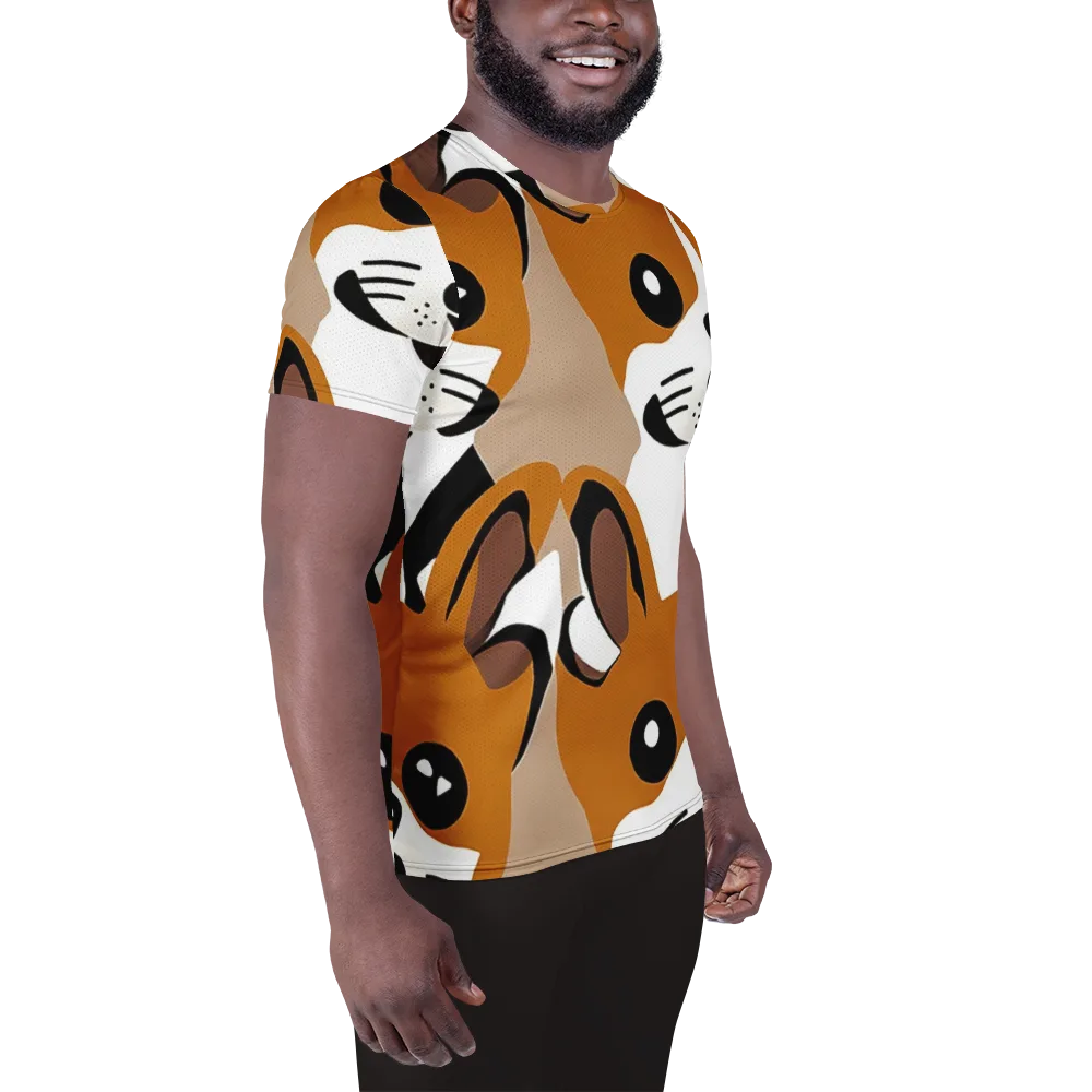 Cinnamon Paws on Men's Athletic T-Shirt — Right