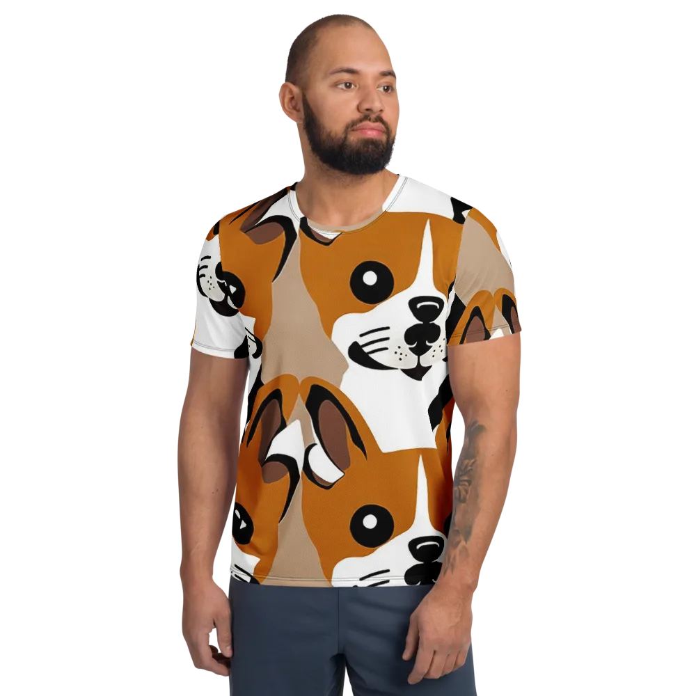 Cinnamon Paws on Men's Athletic T-Shirt — Front