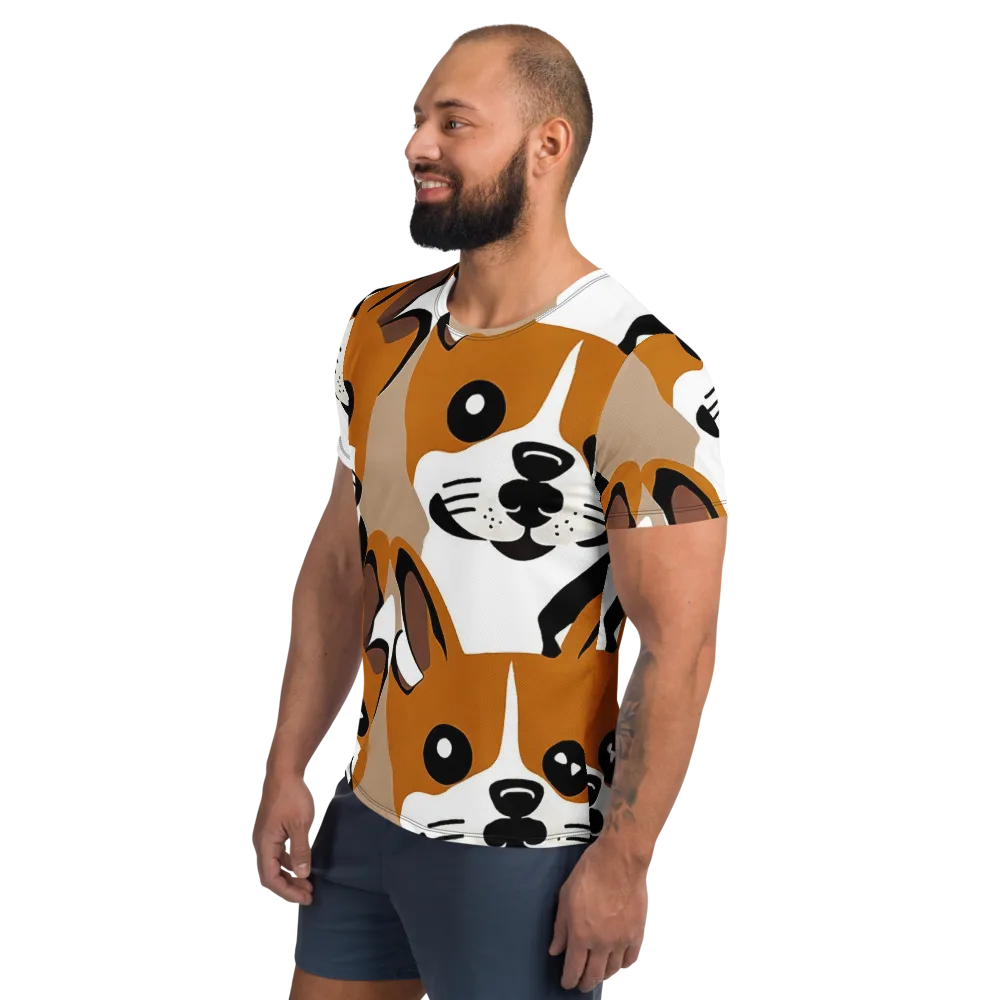 Cinnamon Paws on Men's Athletic T-Shirt — Left