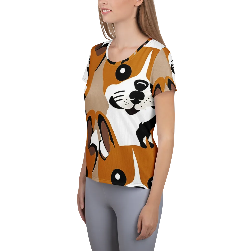 Cinnamon Paws on Women's Athletic T-Shirt — Left