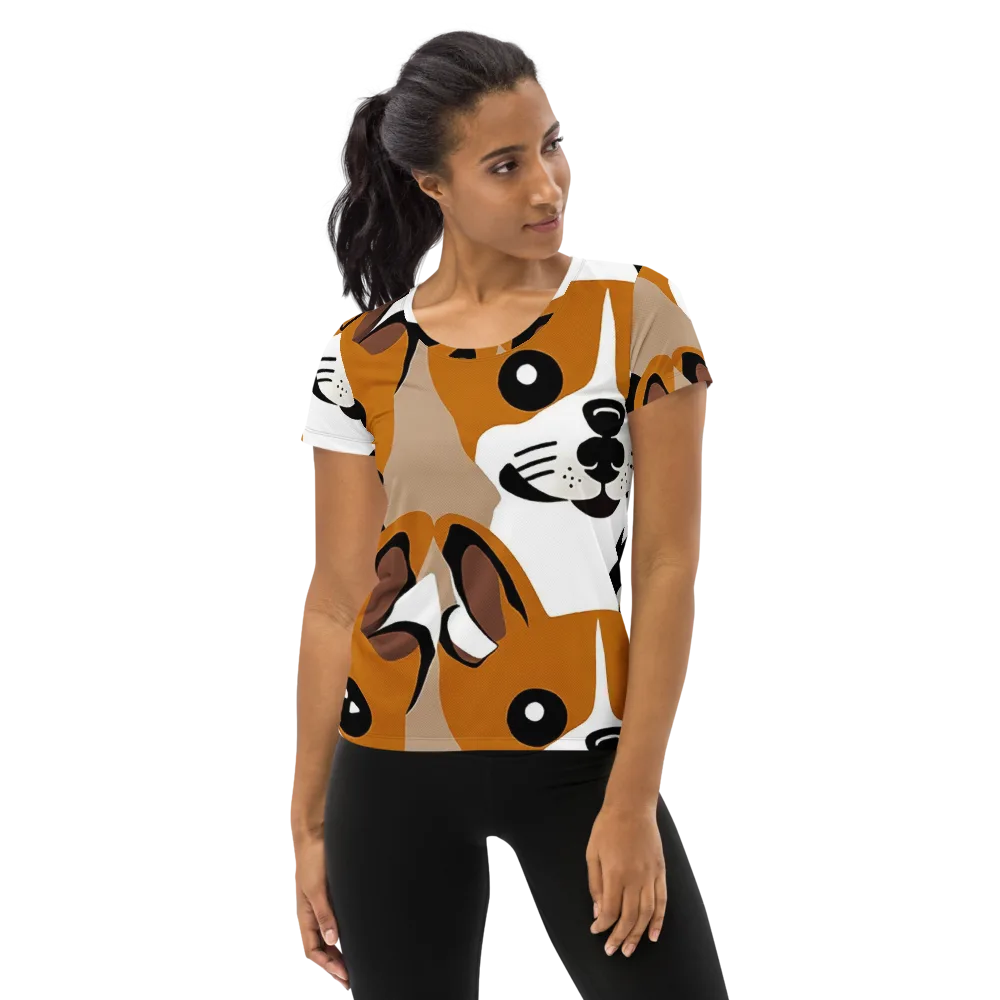Cinnamon Paws on Women's Athletic T-Shirt — Front
