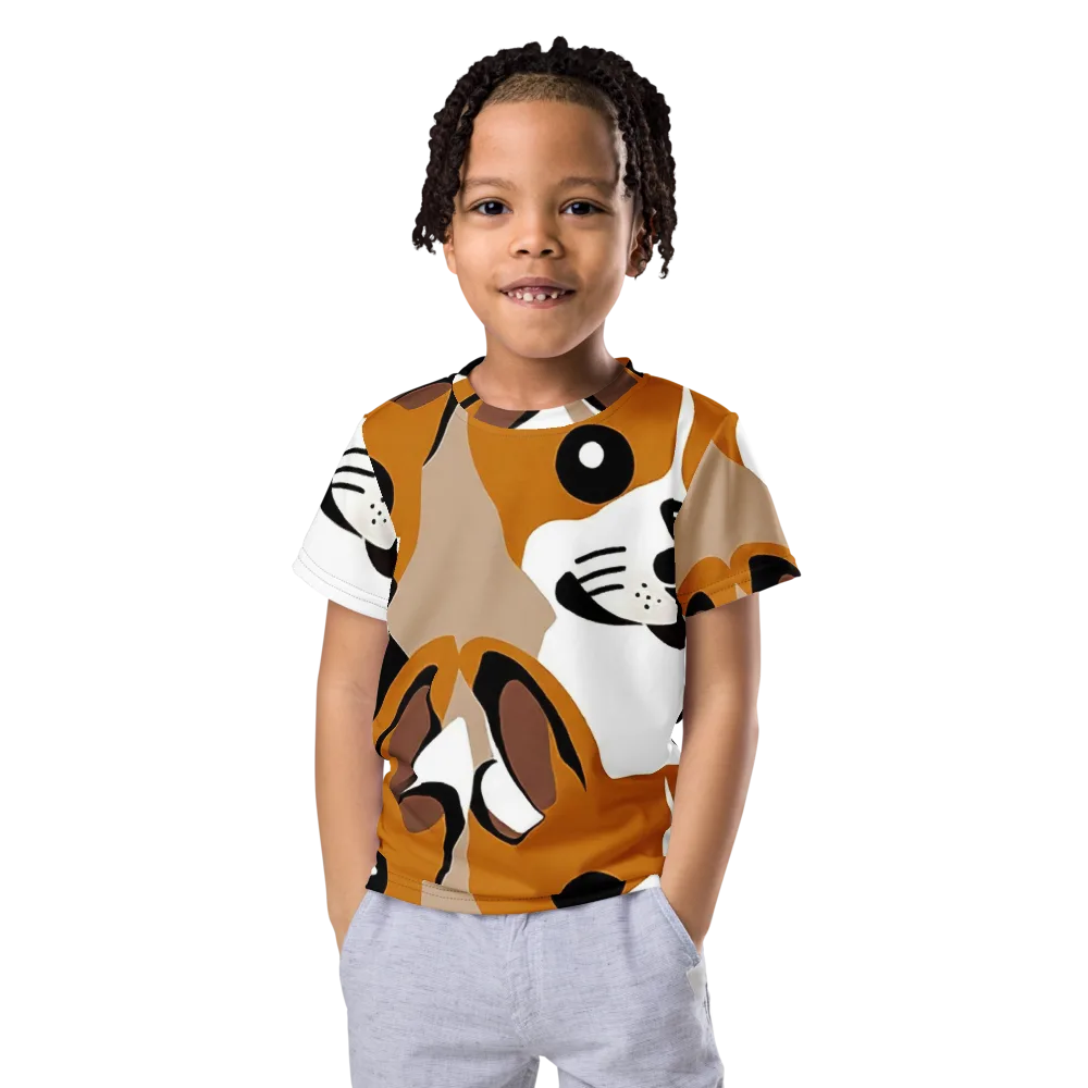 Cinnamon Paws on Kids Crew Neck T-Shirt — Front