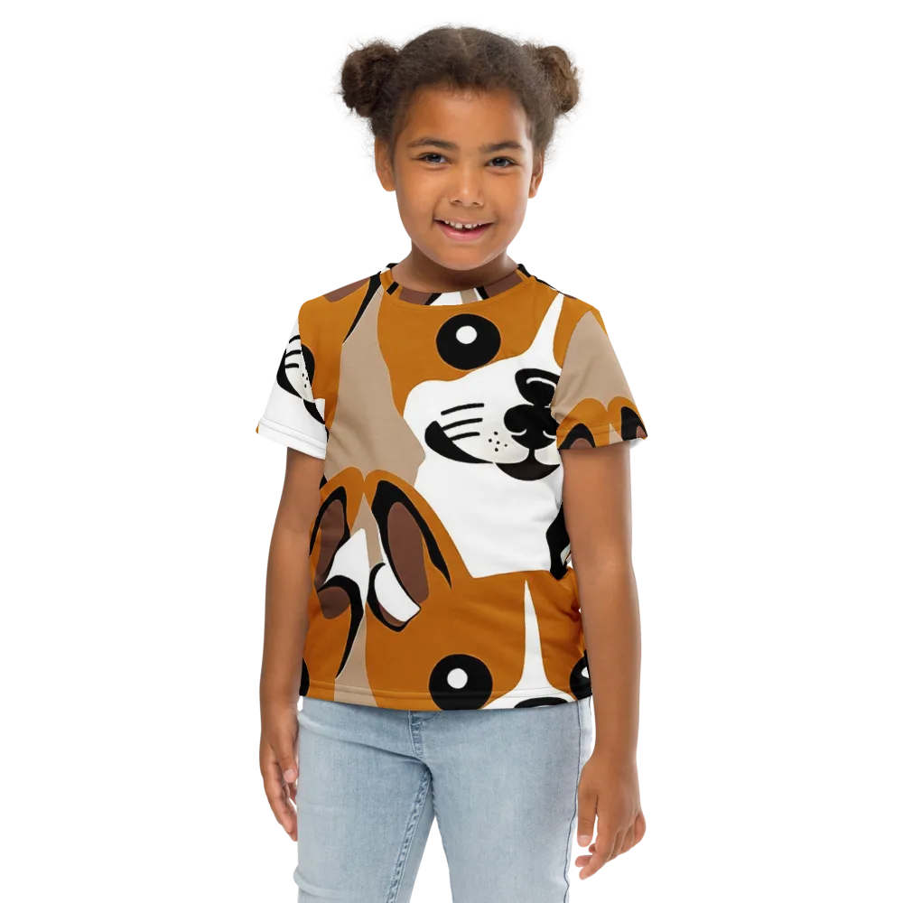 Cinnamon Paws on Kids Crew Neck T-Shirt — Front