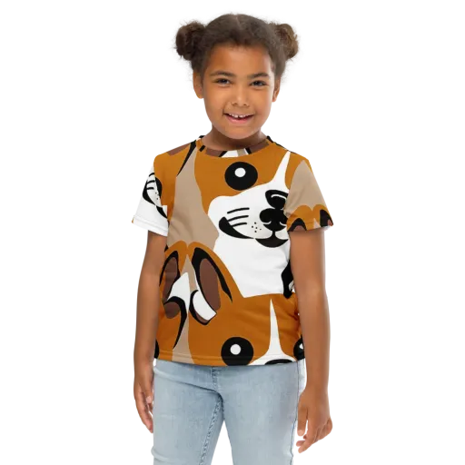 Cinnamon Paws on a Kids Crew Neck T-Shirt