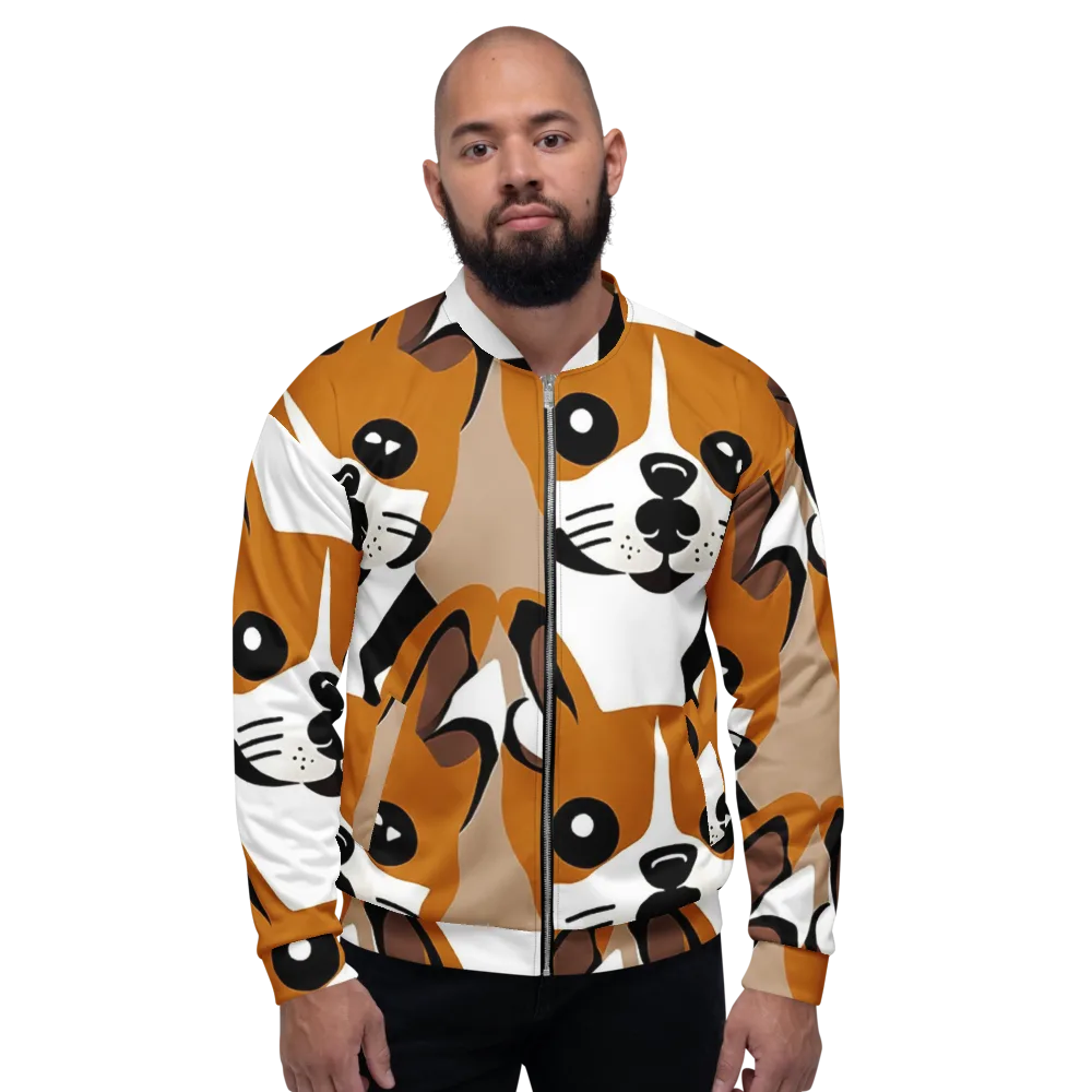 Cinnamon Paws on Bomber Jacket — Front