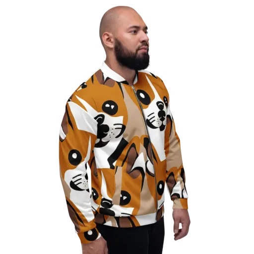 Cinnamon Paws on a Bomber Jacket
