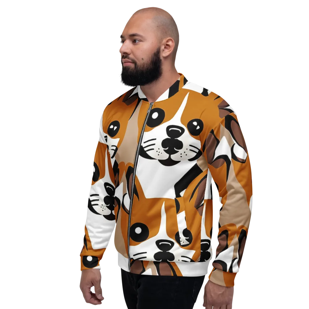 Cinnamon Paws on Bomber Jacket — Left