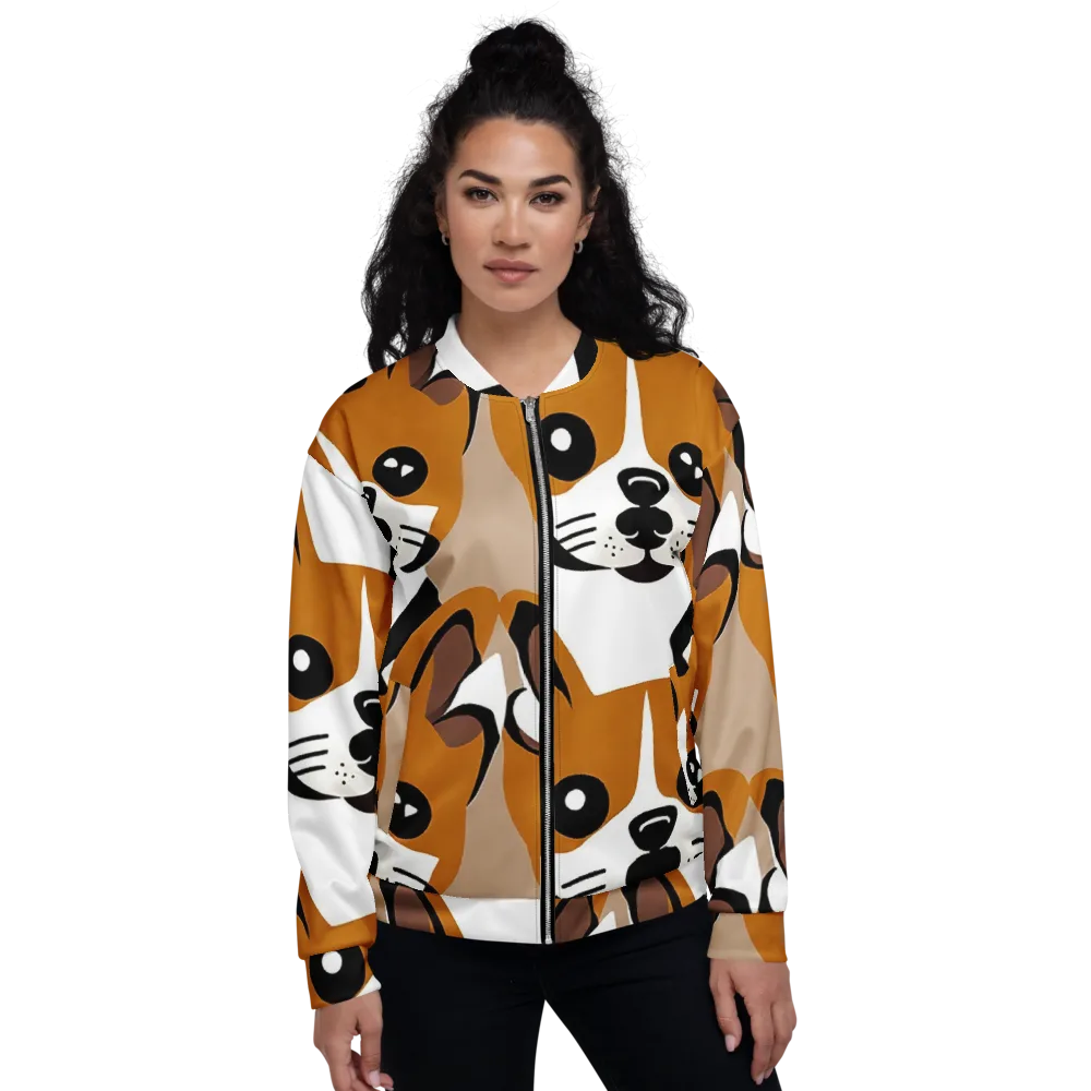 Cinnamon Paws on Bomber Jacket — Front