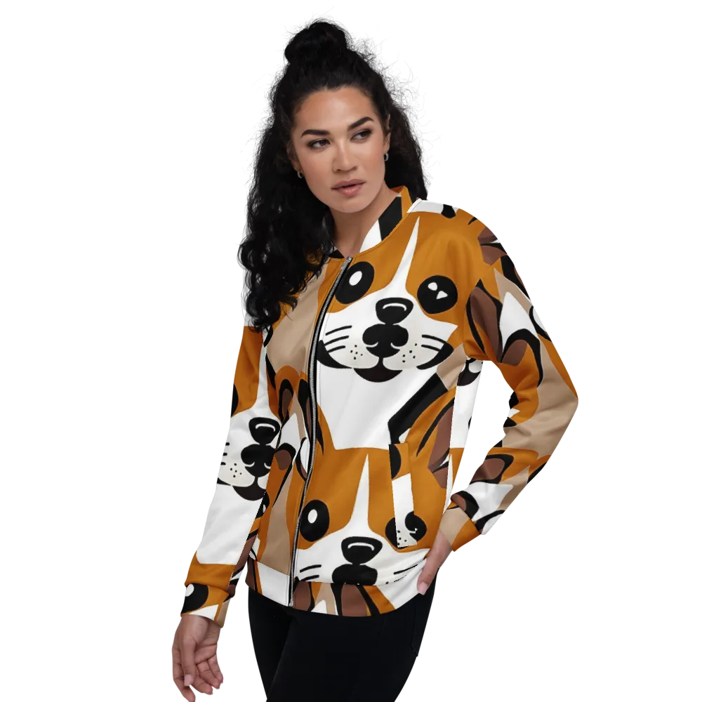 Cinnamon Paws on Bomber Jacket — Left