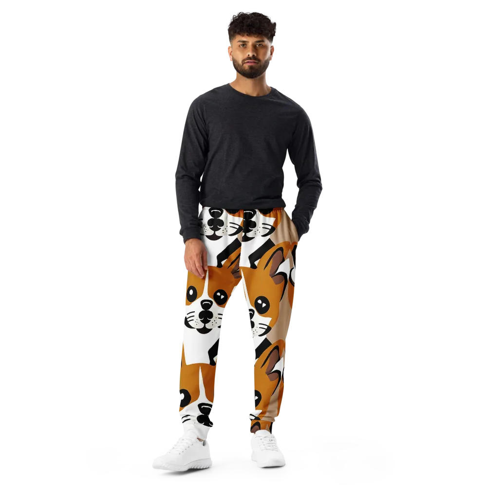 Cinnamon Paws on Men's Joggers — Front
