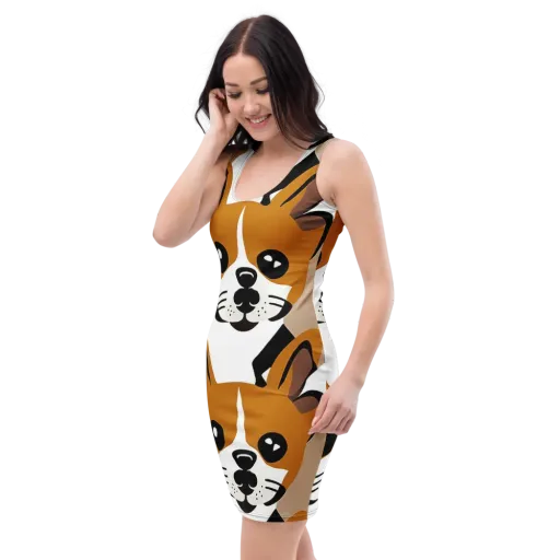 Cinnamon Paws on a Bodycon Dress