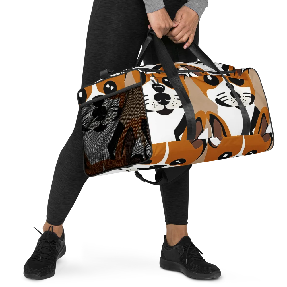 Cinnamon Paws on Duffle Bag — Right Front