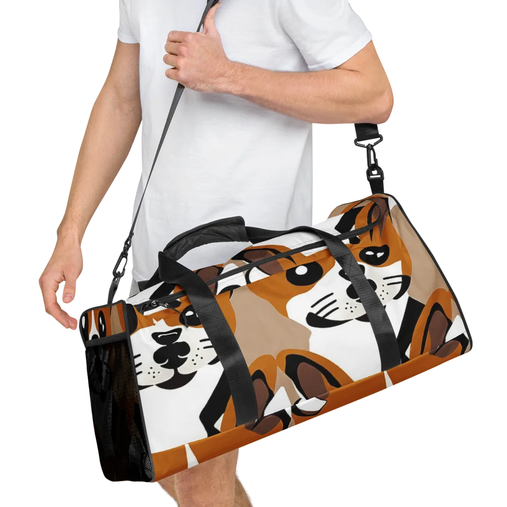 Cinnamon Paws on Duffle Bag — Right Front