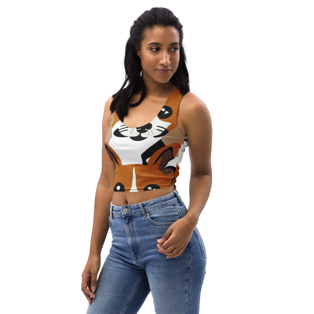 Cinnamon Paws on Crop Top — Left Front