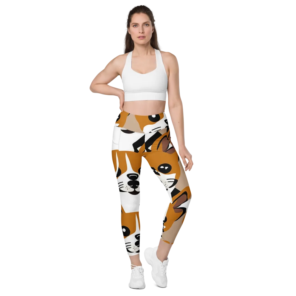 Cinnamon Paws on Leggings with Pockets — Front