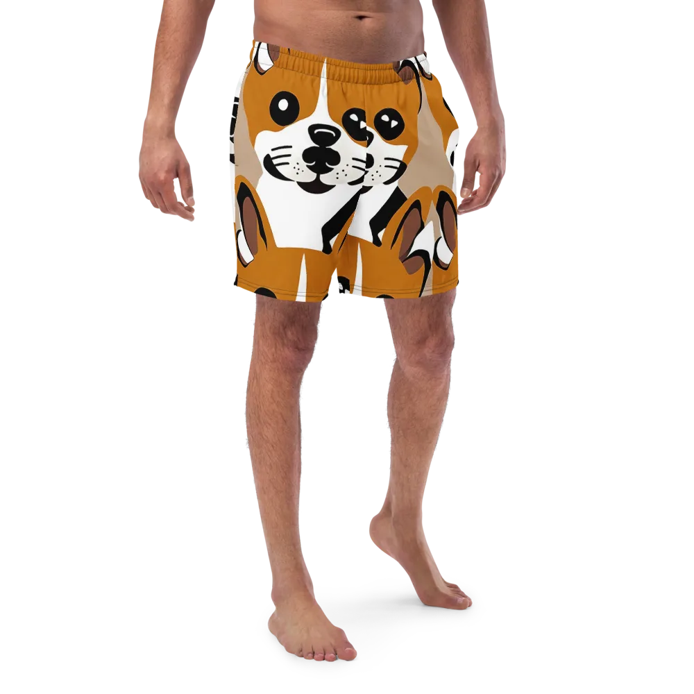 Cinnamon Paws on Swim Trunks — Front