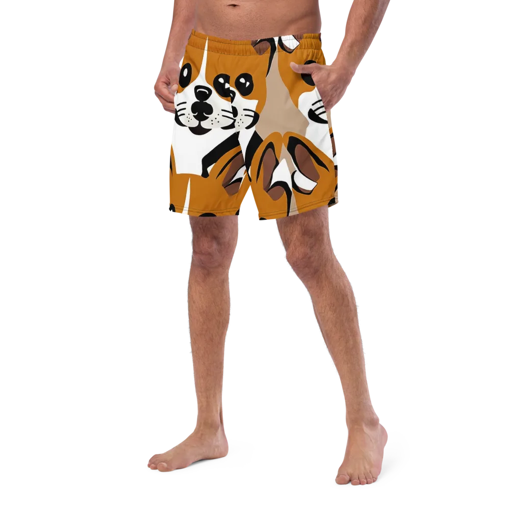 Cinnamon Paws on Swim Trunks — Left Front