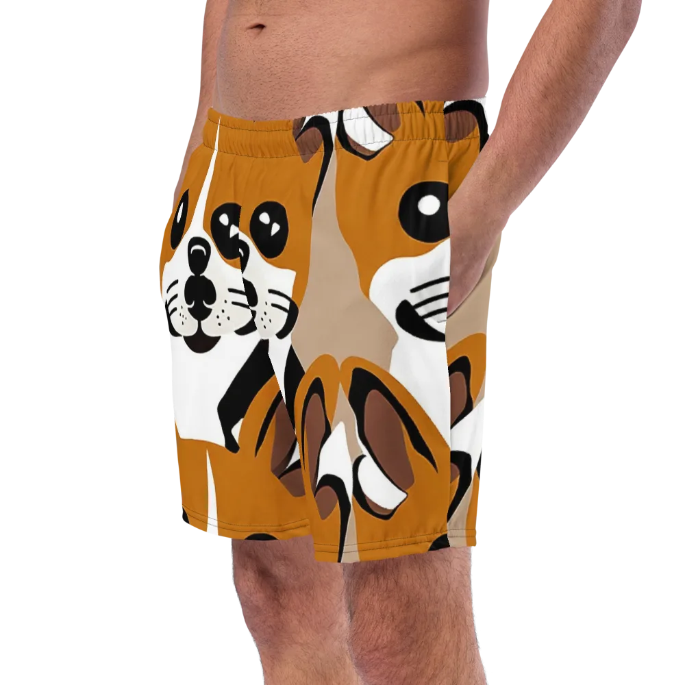 Cinnamon Paws on Swim Trunks — Left Front