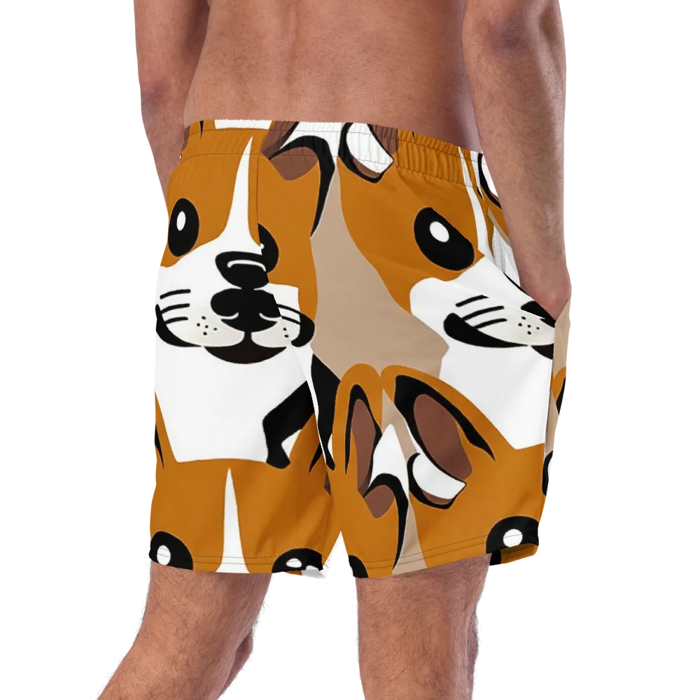 Cinnamon Paws on Swim Trunks — Right Back