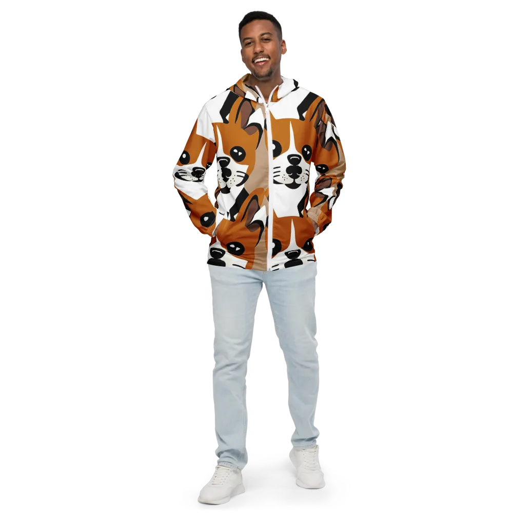 Cinnamon Paws on Men's Windbreaker — Front