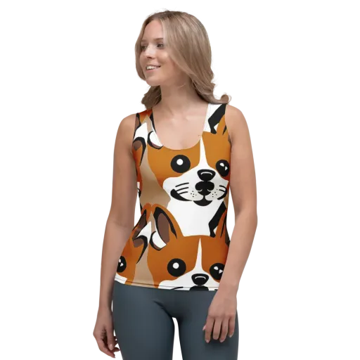 Cinnamon Paws on a Women's Tank Top