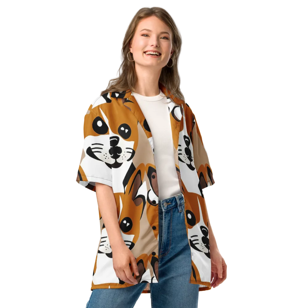 Cinnamon Paws on Button Shirt — Front
