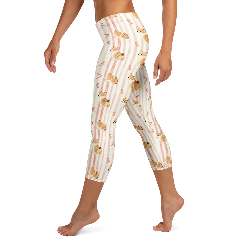 Rosebud Rover on Capri Leggings — Left