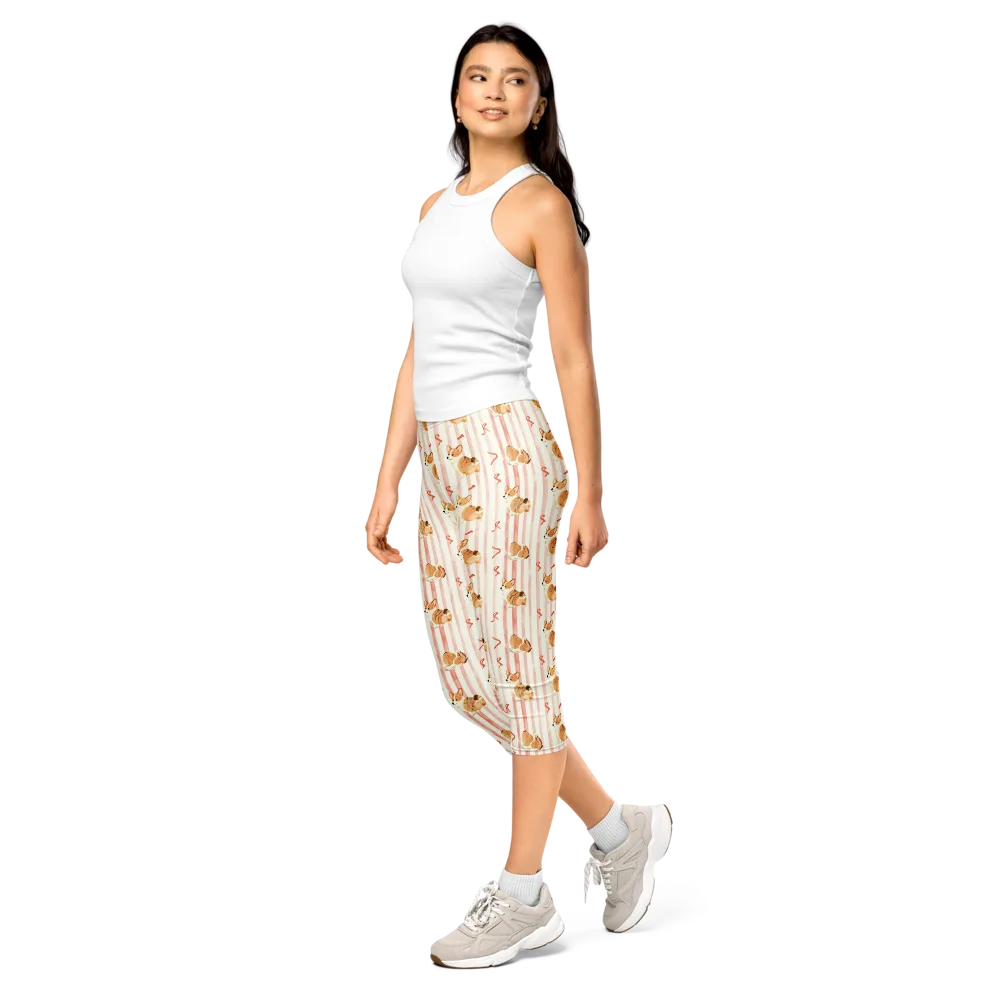 Rosebud Rover on Capri Leggings — Left Front