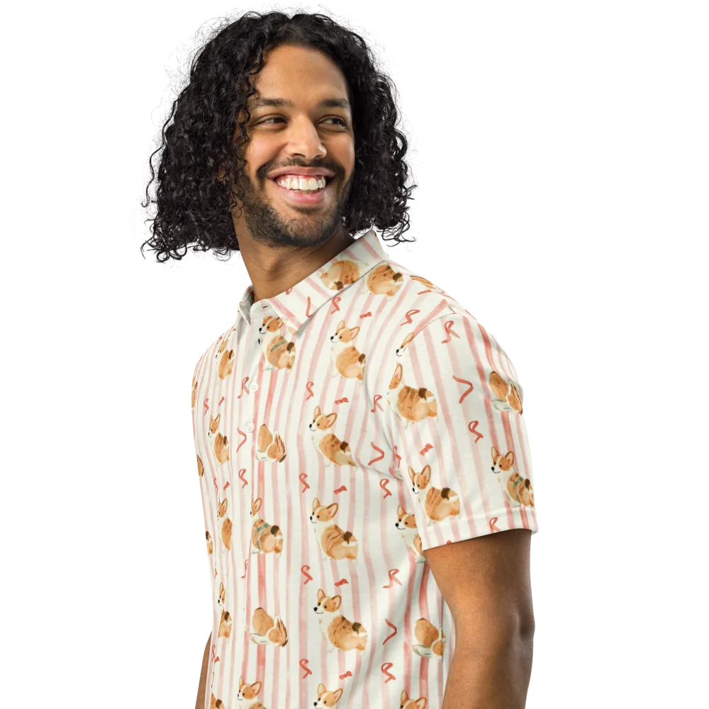 Rosebud Rover on Men's Slim Fit Polo Shirt — Left Front