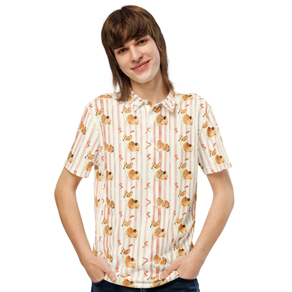 Rosebud Rover on Men's Slim Fit Polo Shirt — Front