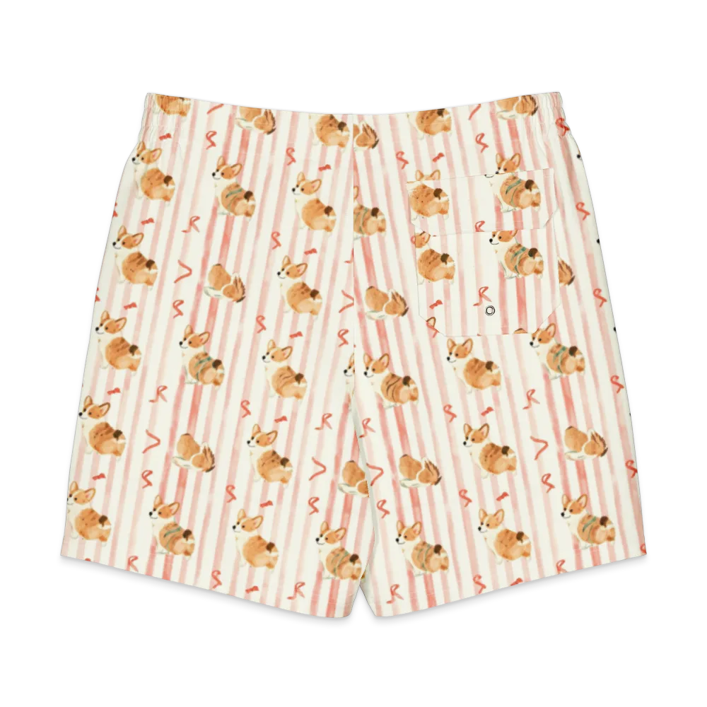 Rosebud Rover on Men's Board Shorts — Back
