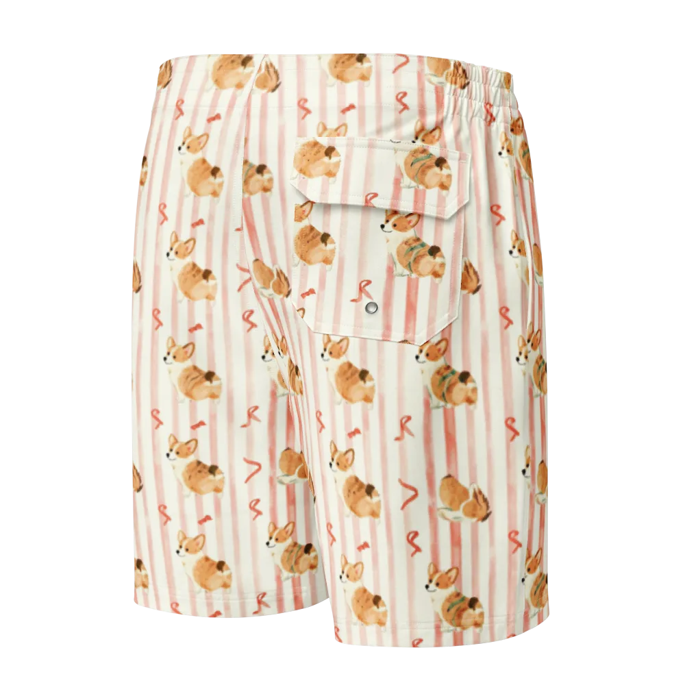 Rosebud Rover on Men's Board Shorts — Back
