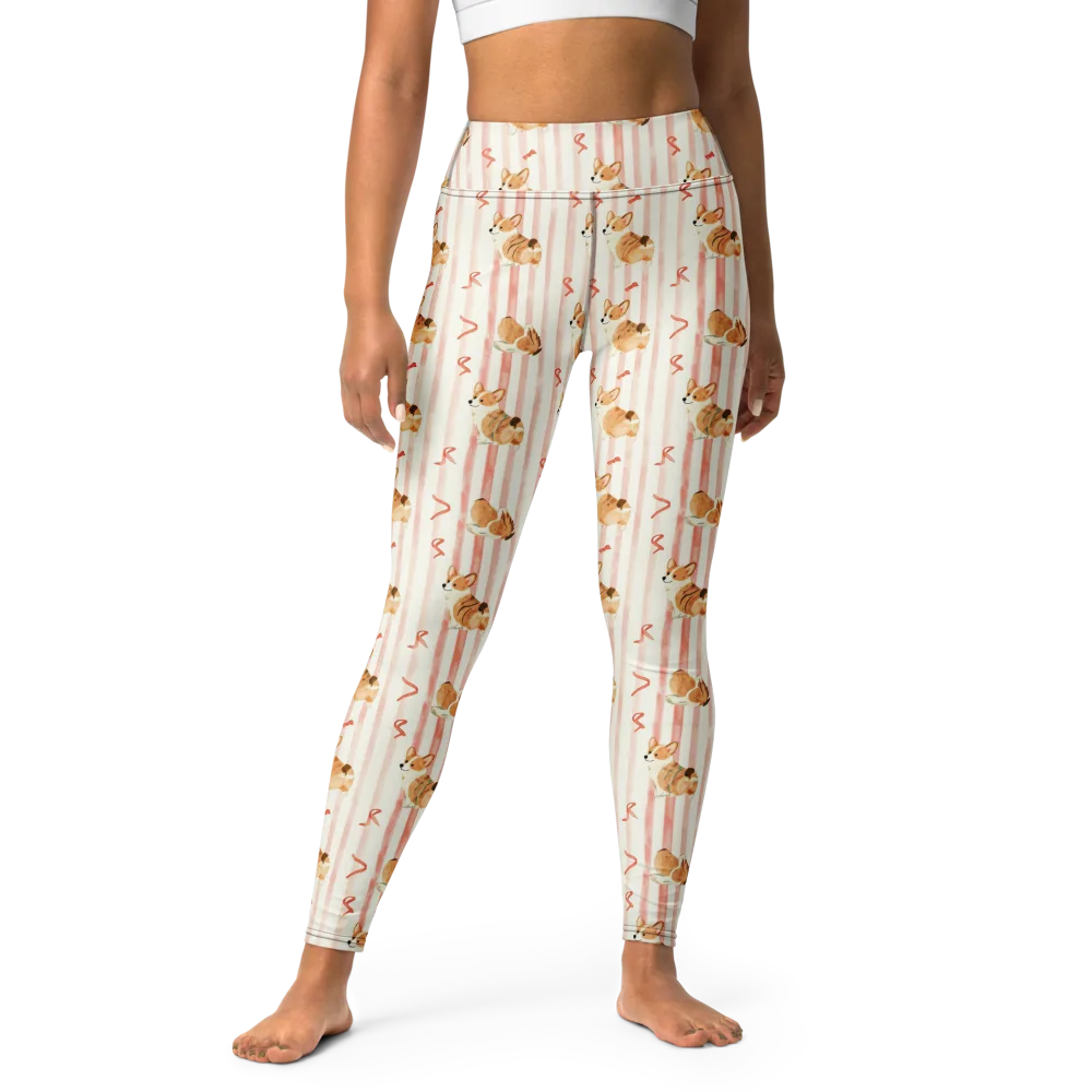 Rosebud Rover on Yoga Leggings — Front
