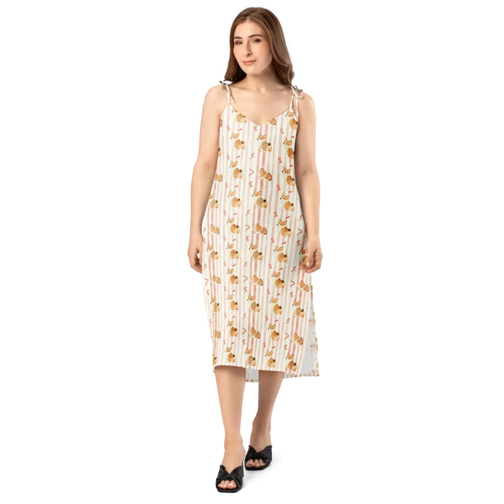 Rosebud Rover on Slip Dress — Front