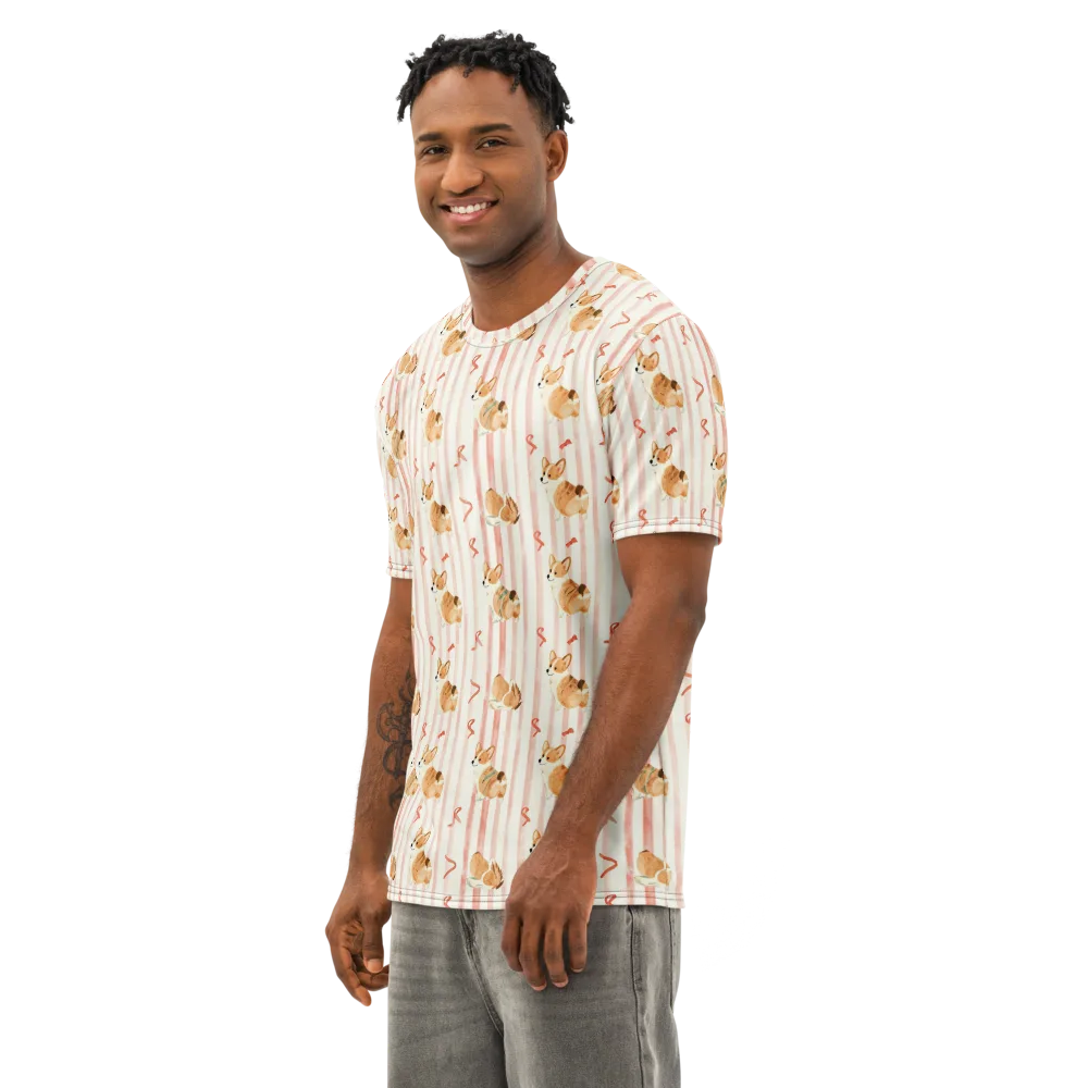 Rosebud Rover on Men's Cotton Crew Neck T-Shirt — Left Front