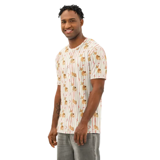 Rosebud Rover on a Men's Cotton Crew Neck T-Shirt