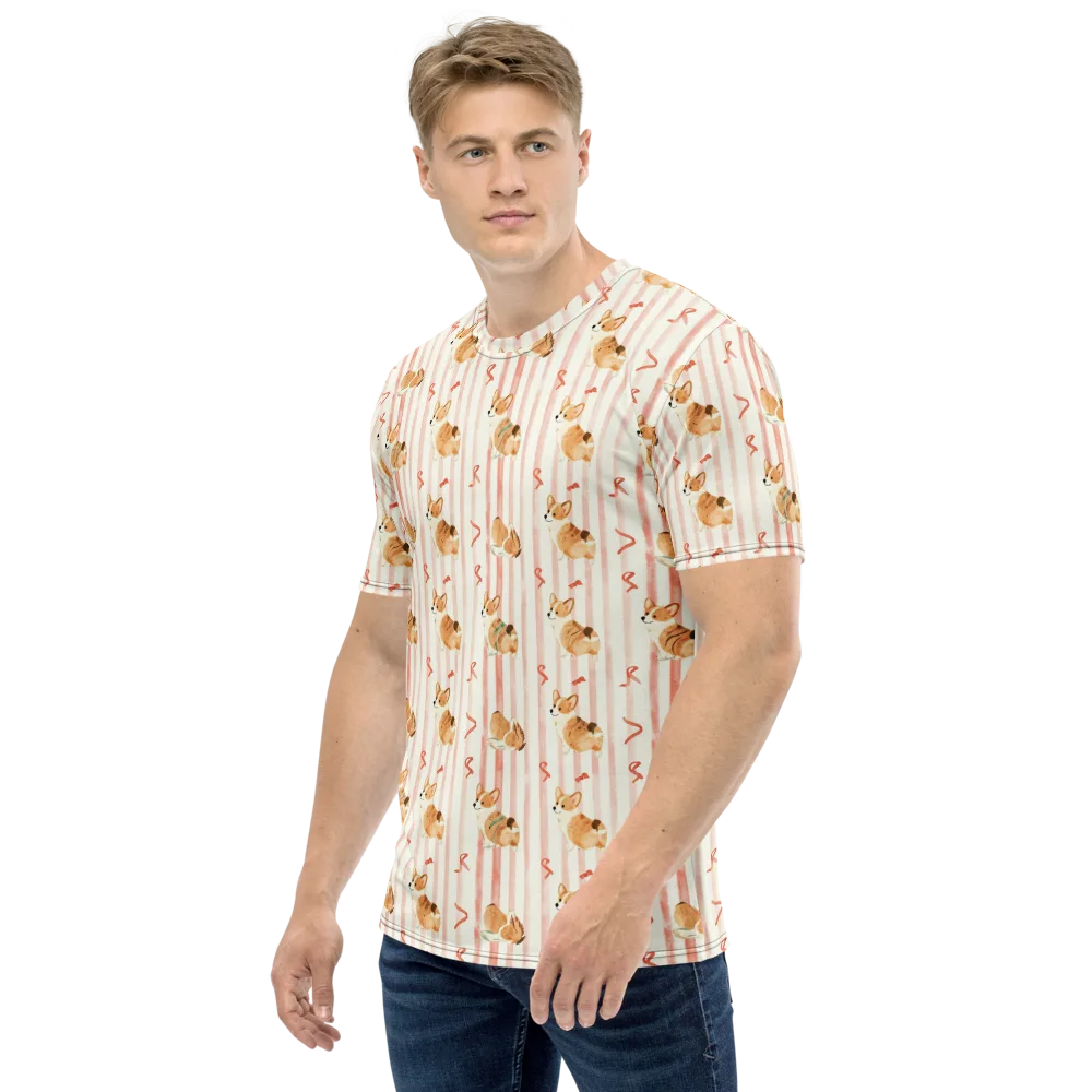 Rosebud Rover on Men's Crew Neck T-Shirt — Left