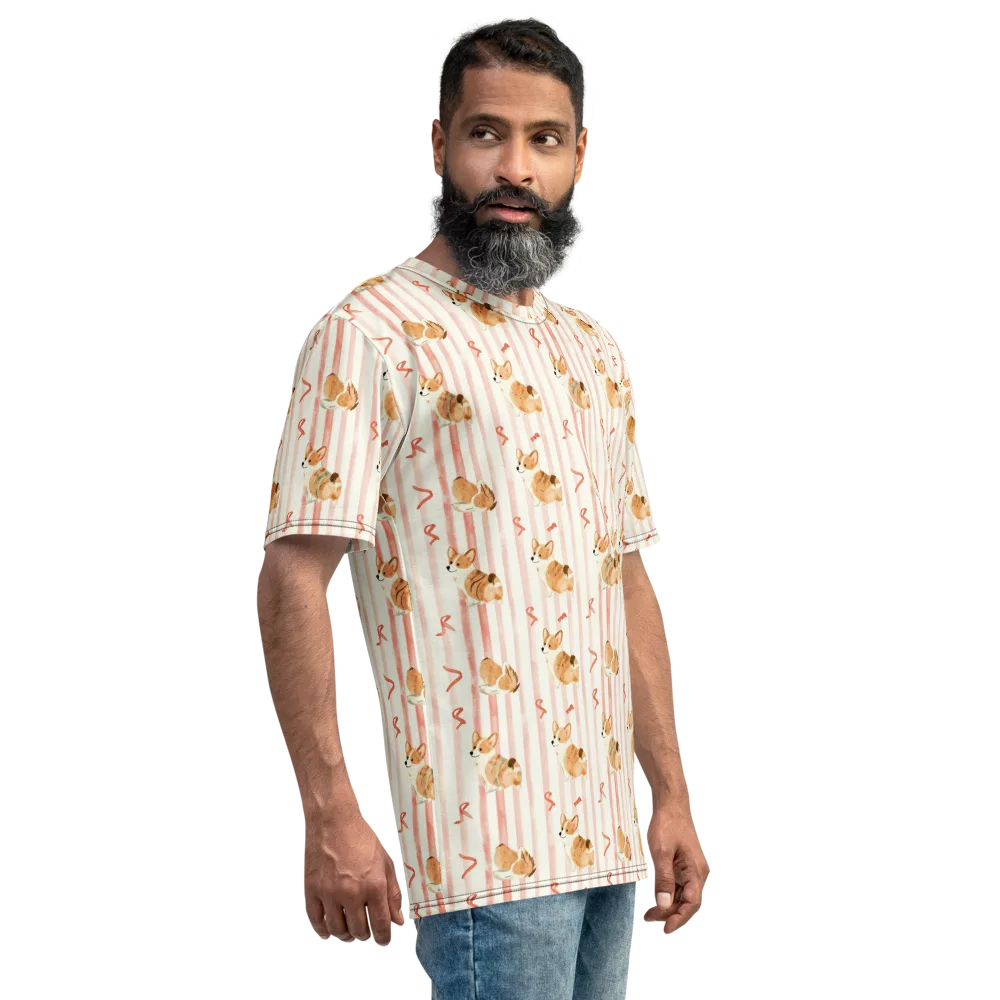 Rosebud Rover on Men's Crew Neck T-Shirt — Right
