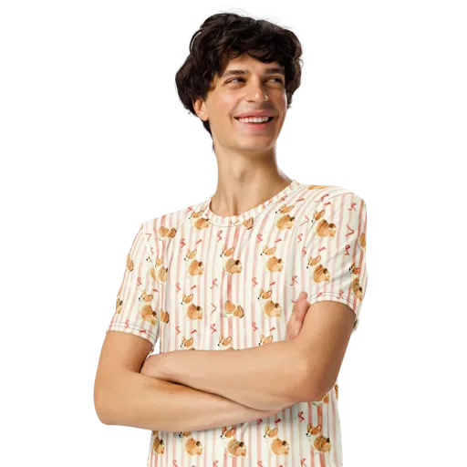Rosebud Rover on a Men's Crew Neck T-Shirt