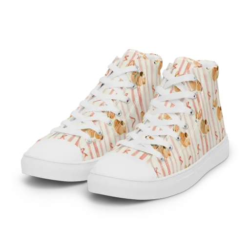 Rosebud Rover on a Women's High Top Canvas Shoes