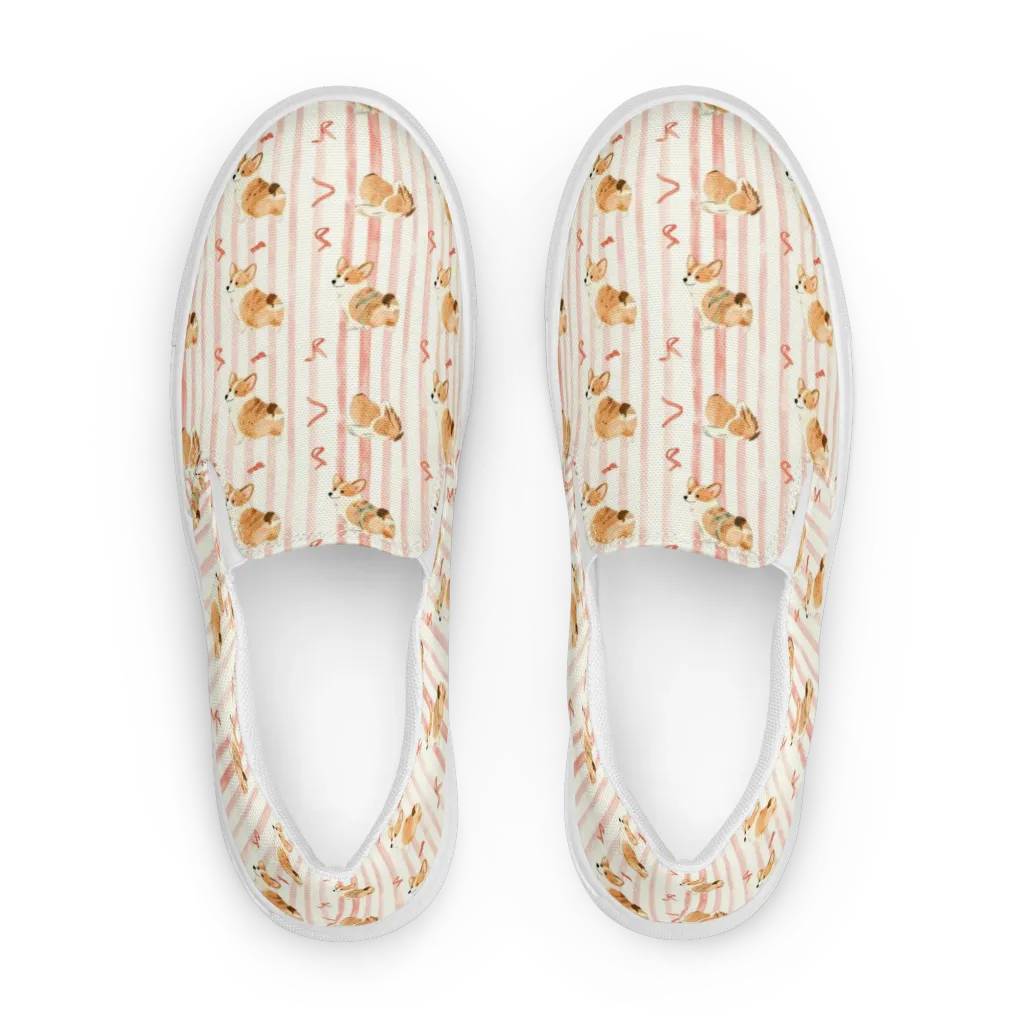 Rosebud Rover on Men's Slip-On Canvas Shoes — Front